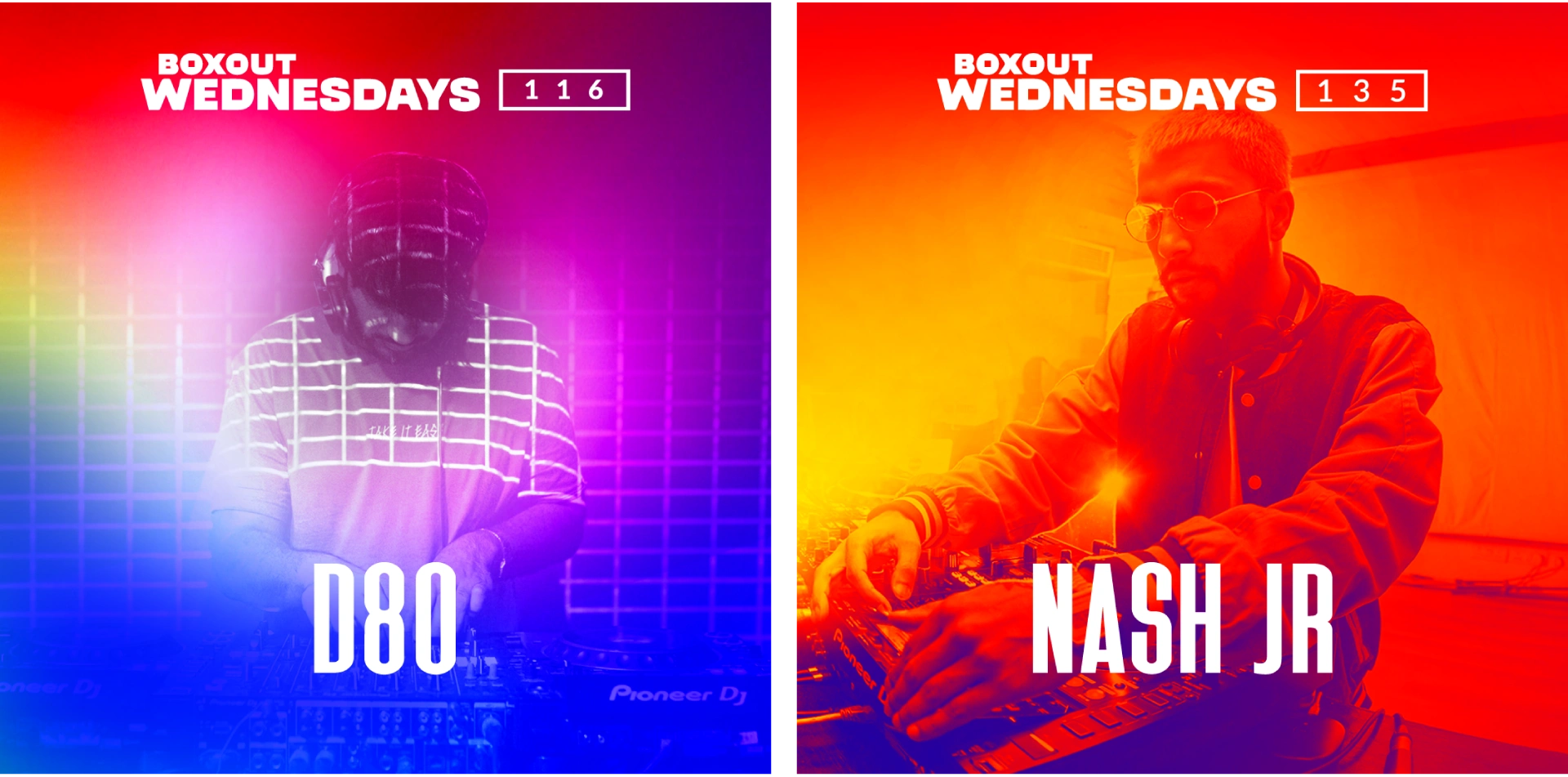 Social posts for the supporting acts.