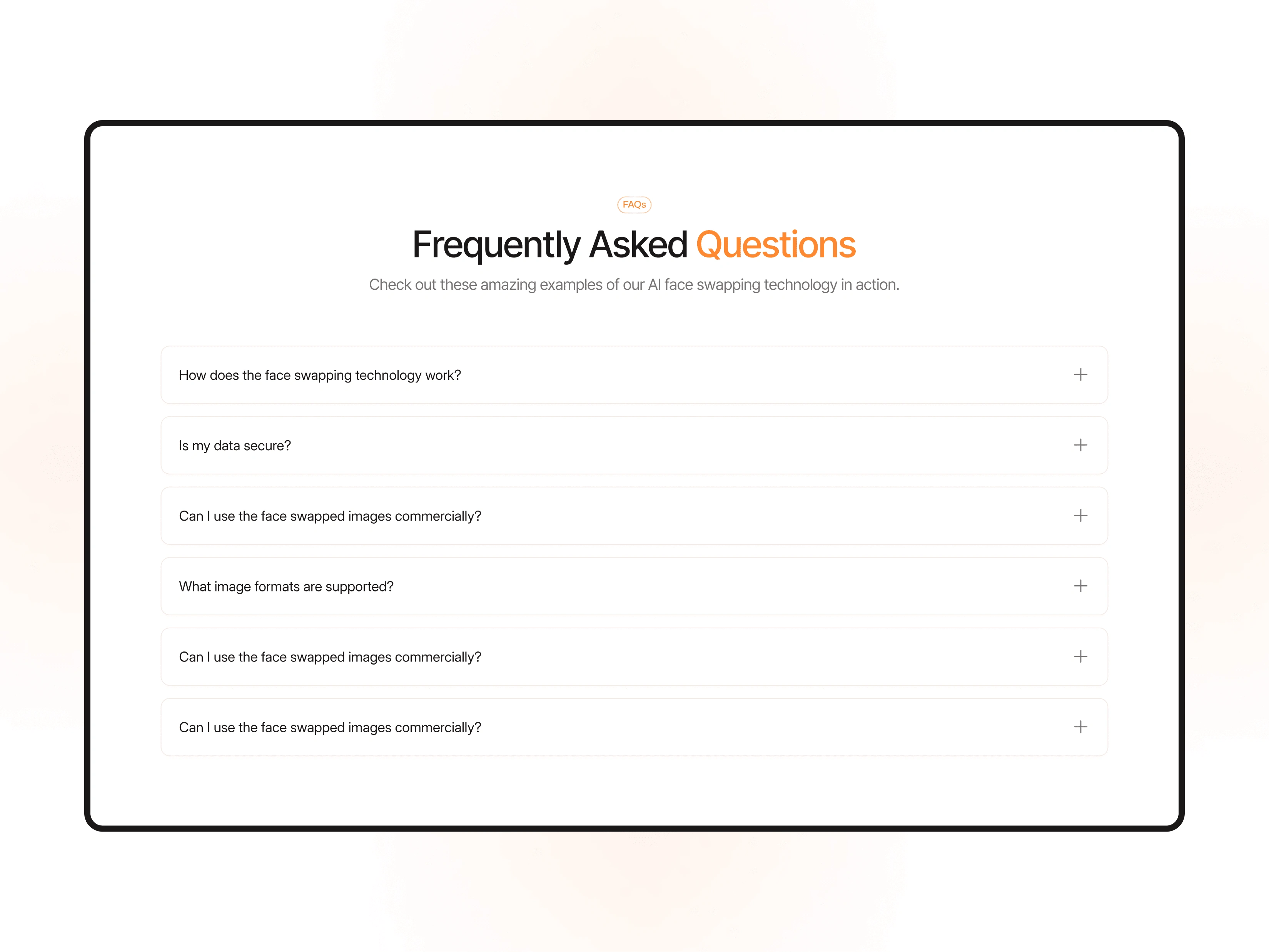 FAQ Section Design