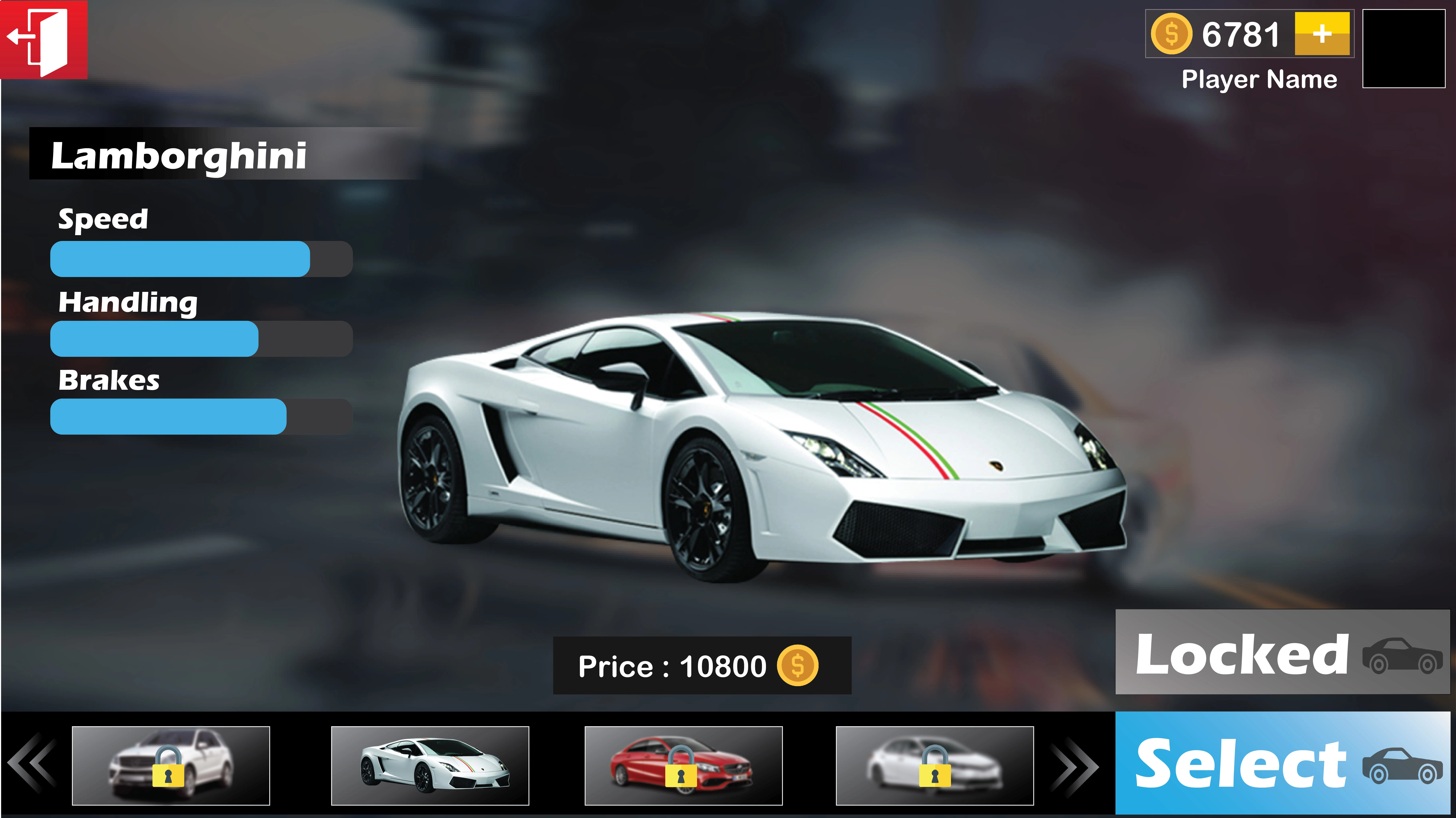 Car Selection Screen