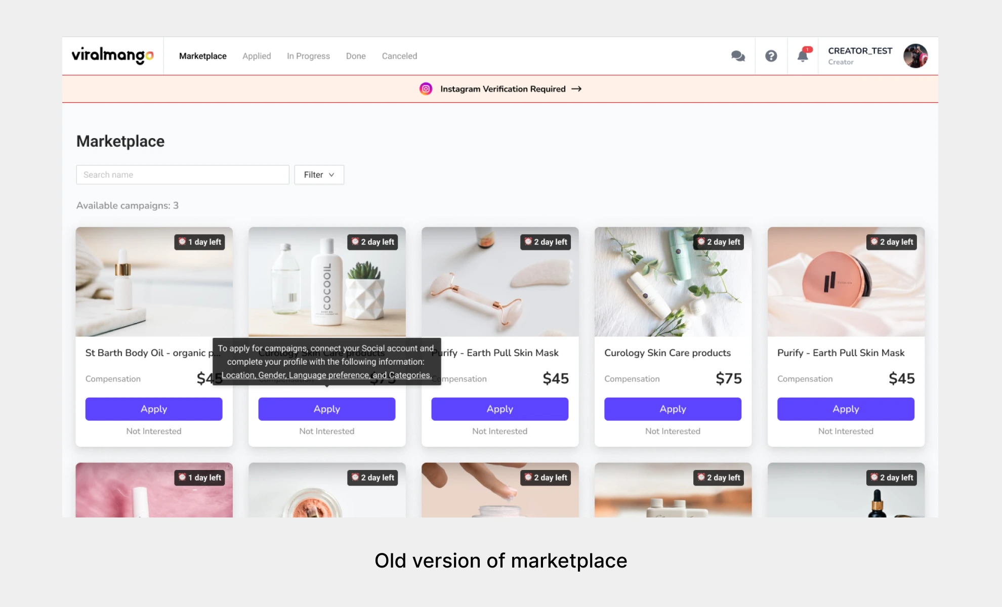 Marketplace design change log