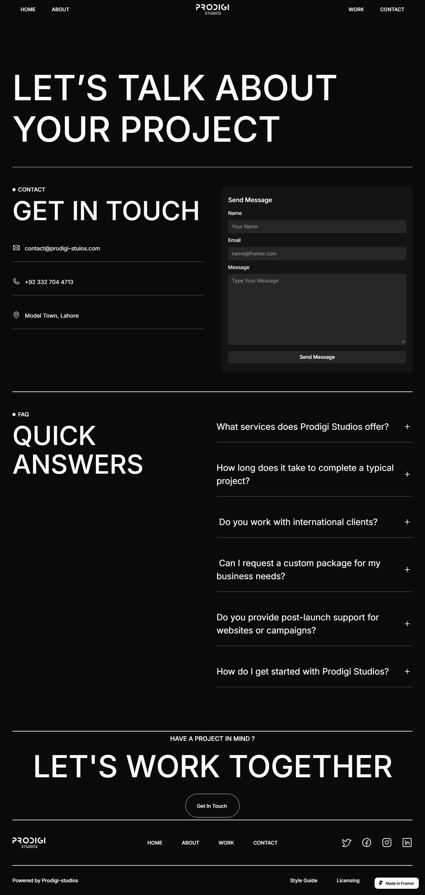Contact Us Page