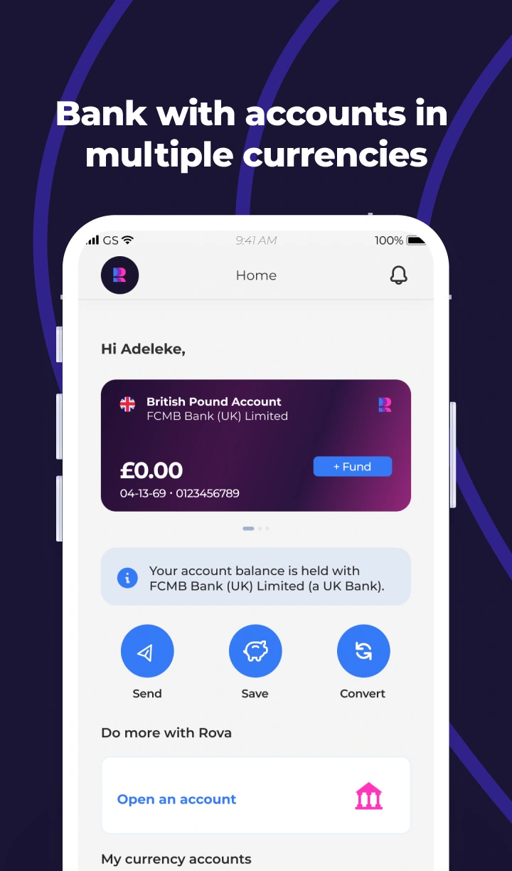 App Store Screenshot: Bank With Accounts In Multiple Currencies