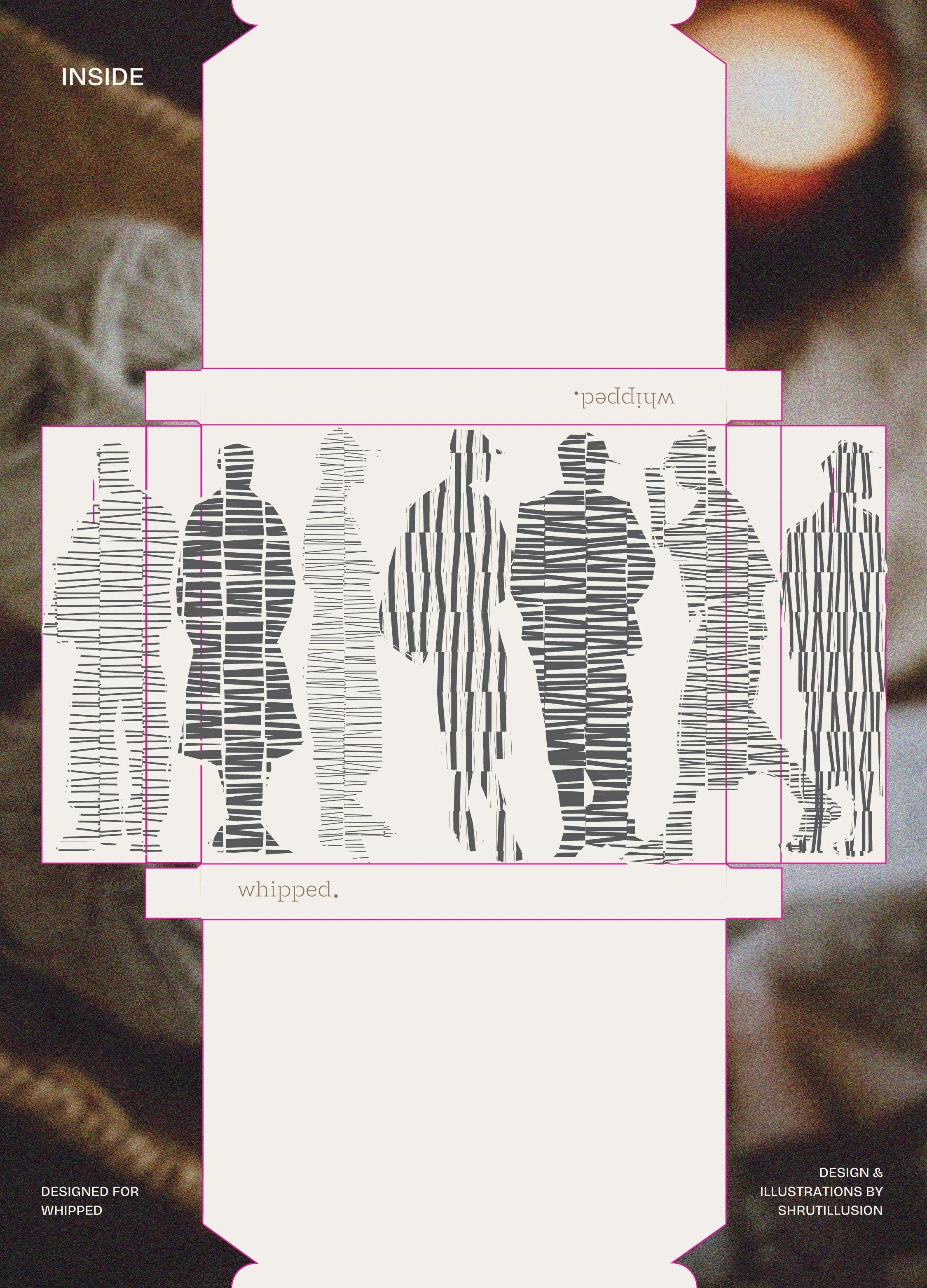 Inside die-cut of the packaging design for this premium clothing brand. The design is minimal and high-impact.