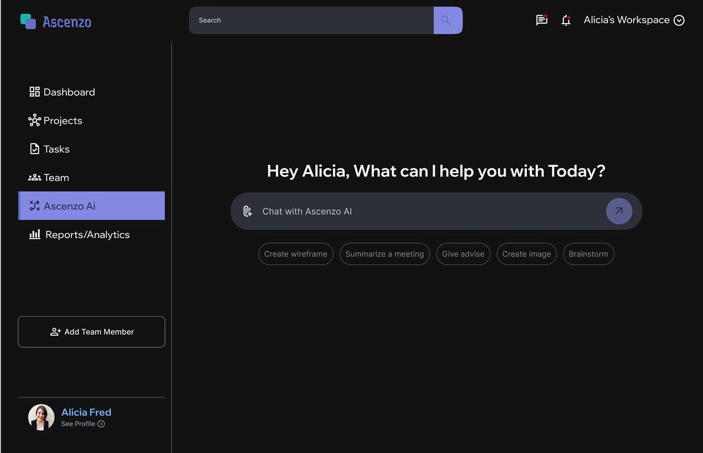 AI Assistant screen