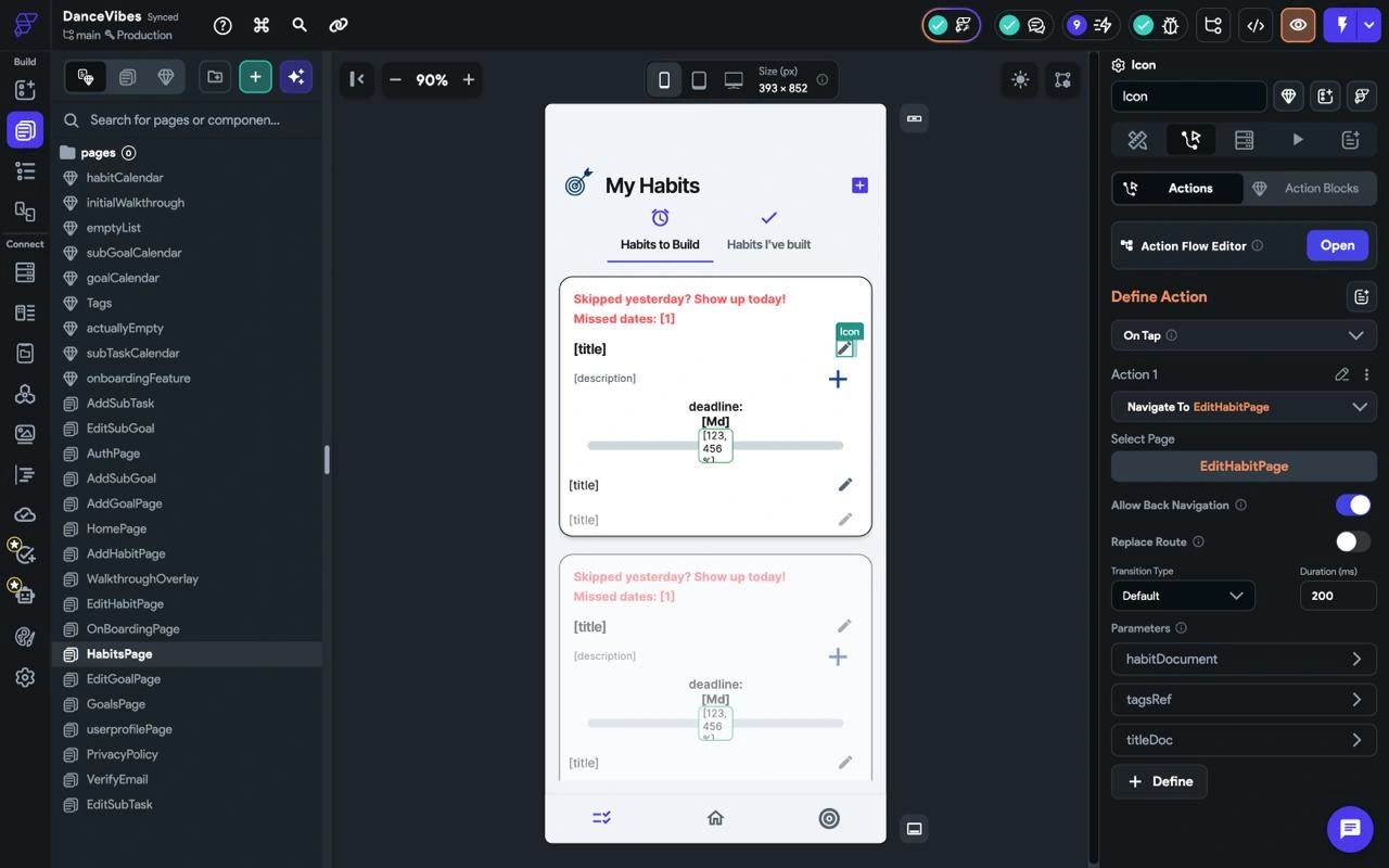 App overview of Habits