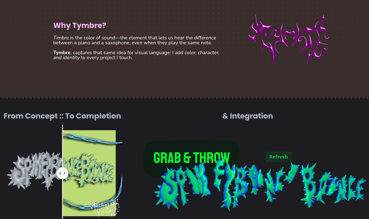 Home page with 3d elements