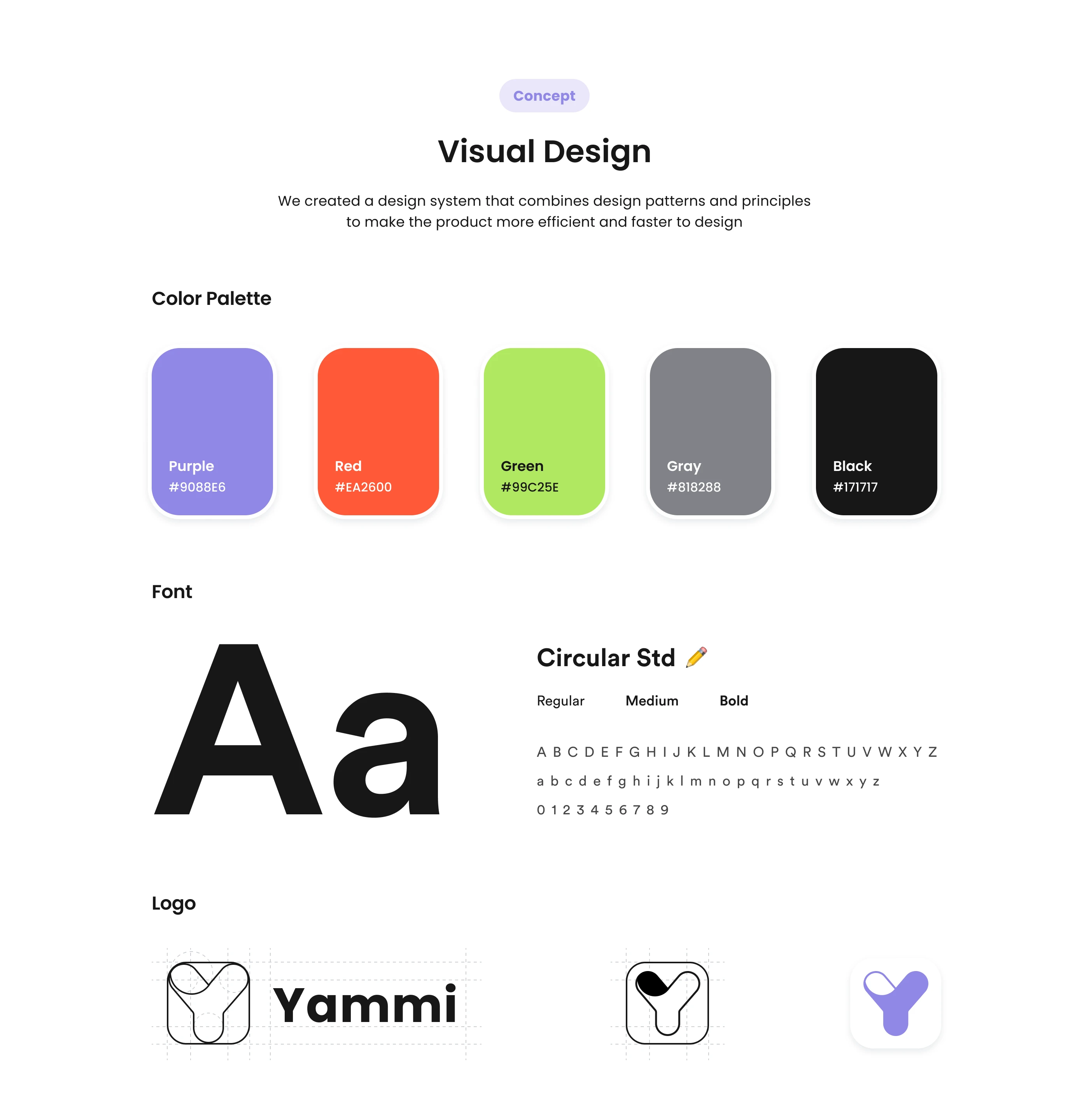 The app's color palette, chosen fonts, and logo, all reflecting the brand's identity and enhancing the user experience.