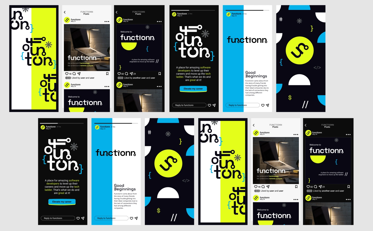 Screen collection of functionn socials