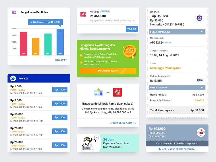 Design components of Ayopop app
