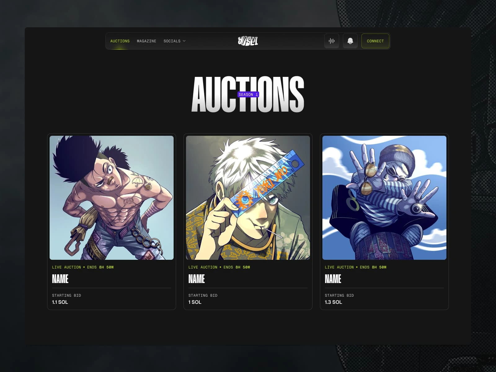 Auction listings