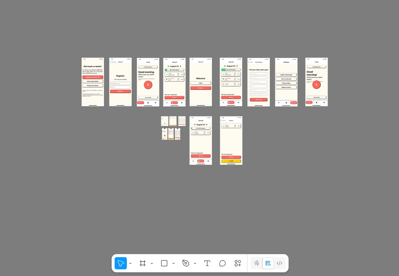 A collection of screenshots of the app