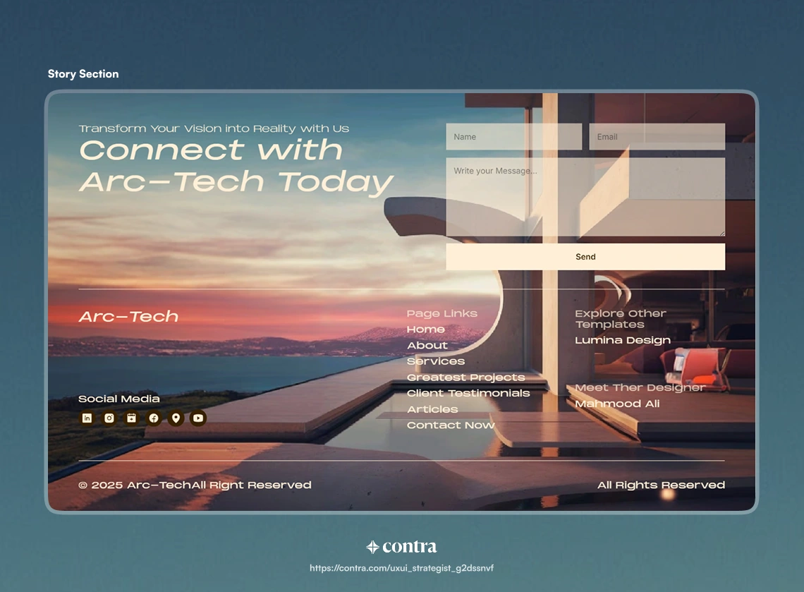 Footer Section (Call to Action & Forum & Navigation)