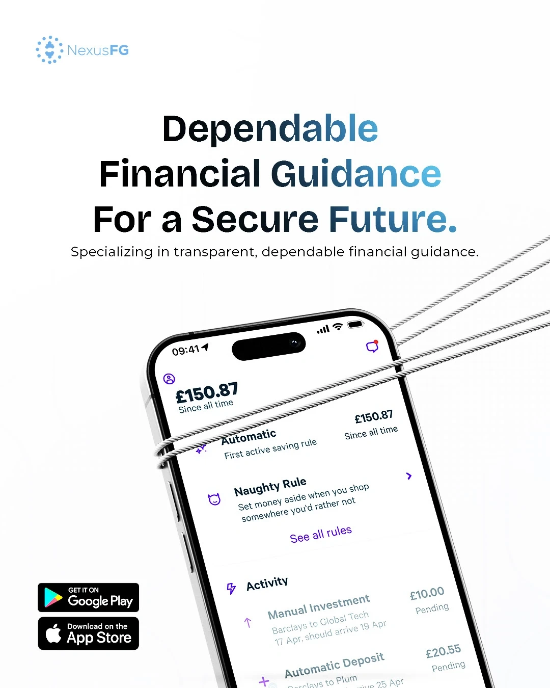 Introduction: 

This case study showcases the social media designs I created for NexusFG, a modern financial services company. The goal was to develop a professional, yet approachable, visual identity that communicates the brand's core values of trust and connection
