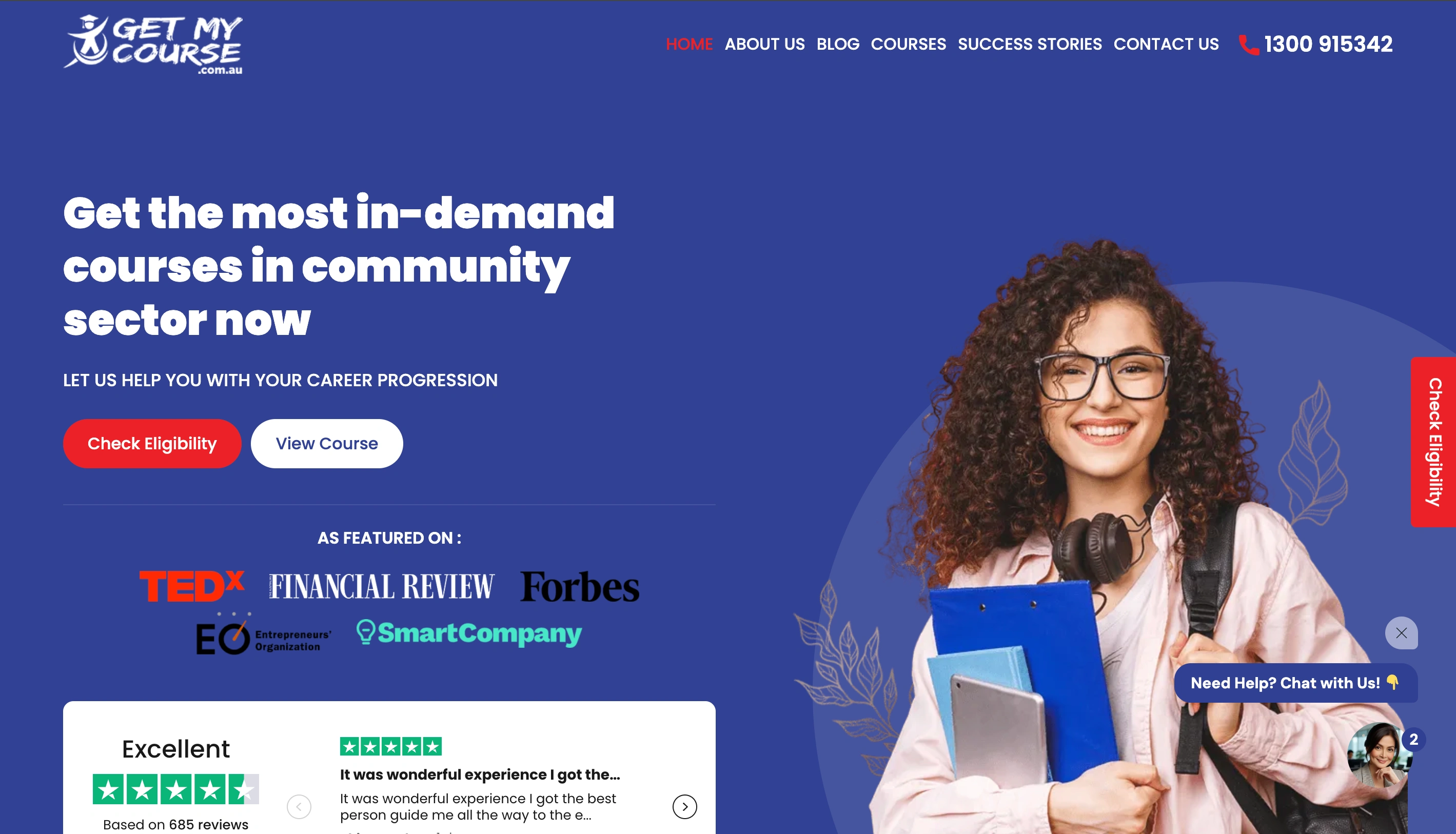 Get My Course main home page