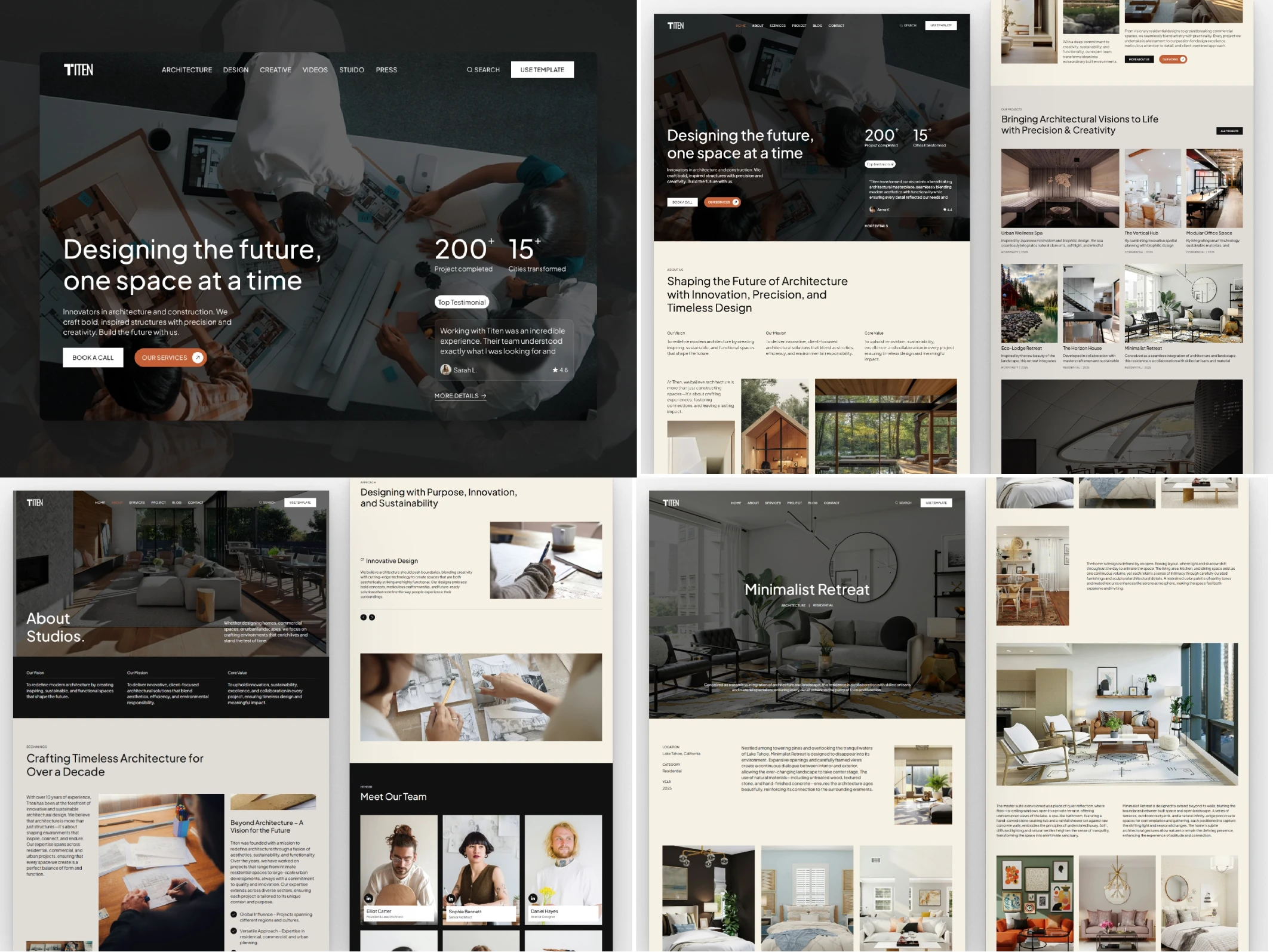 Screenshots of the final work