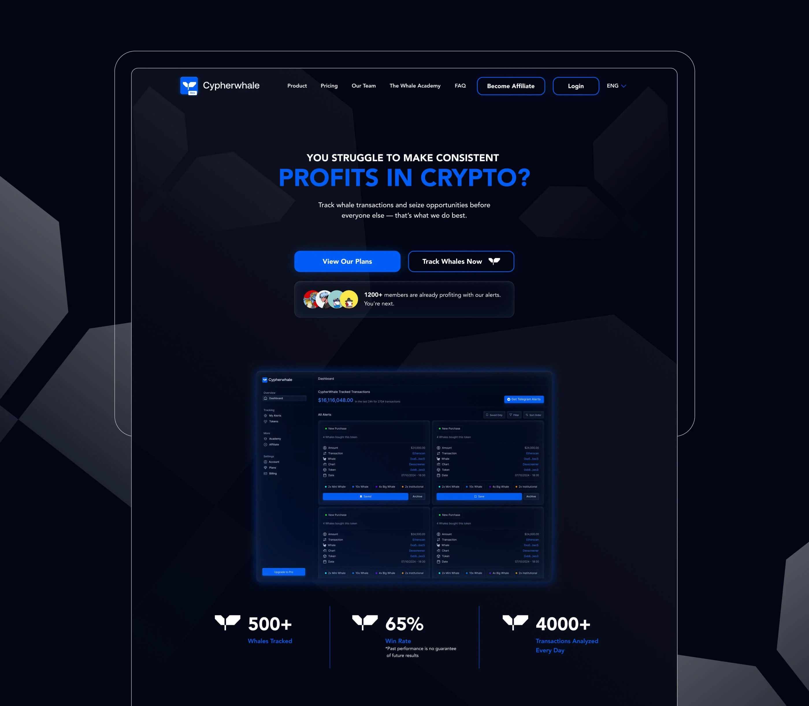 Crypto Tracking Platform Website | UX& UI | Webflow