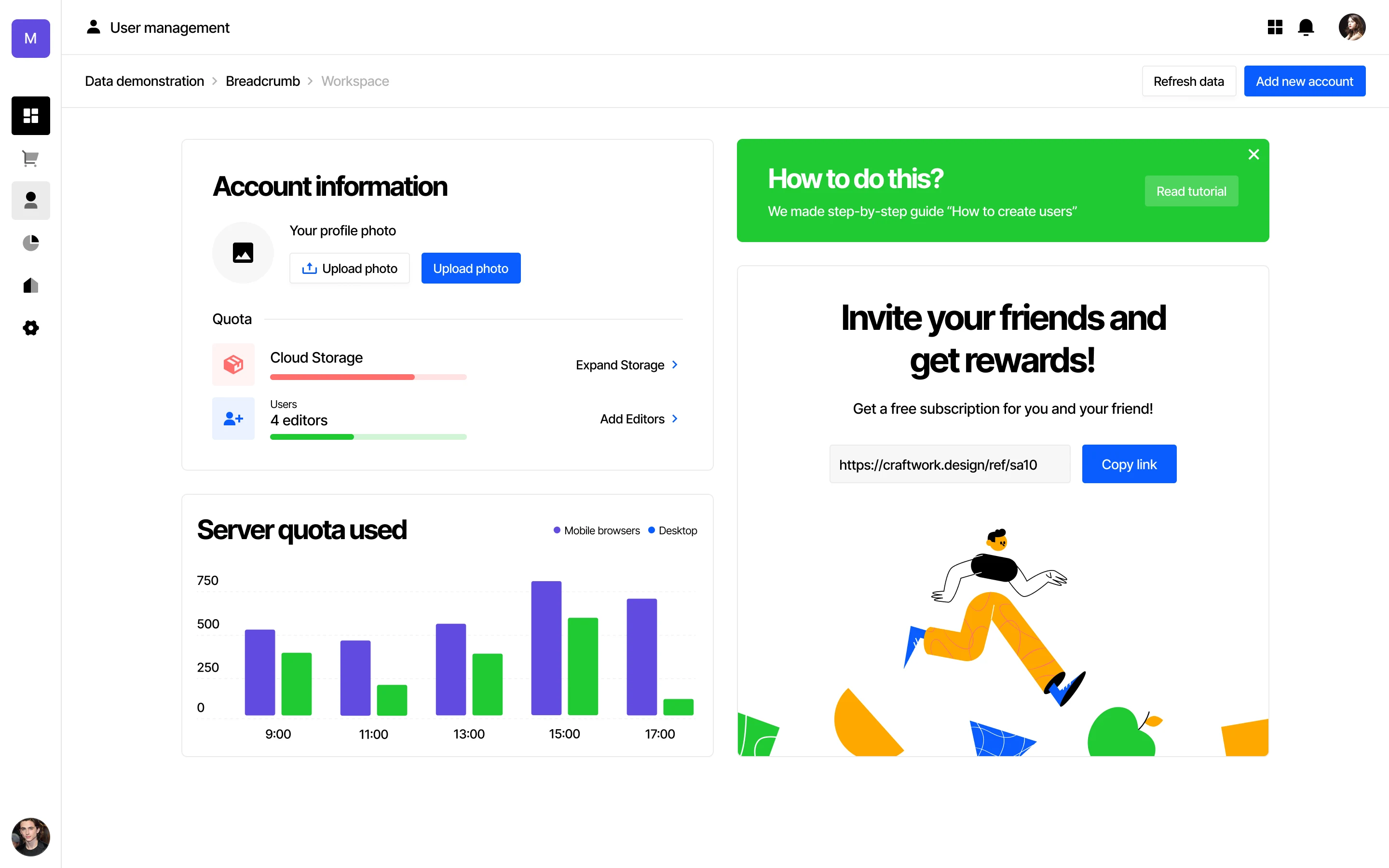 Account & Usage View