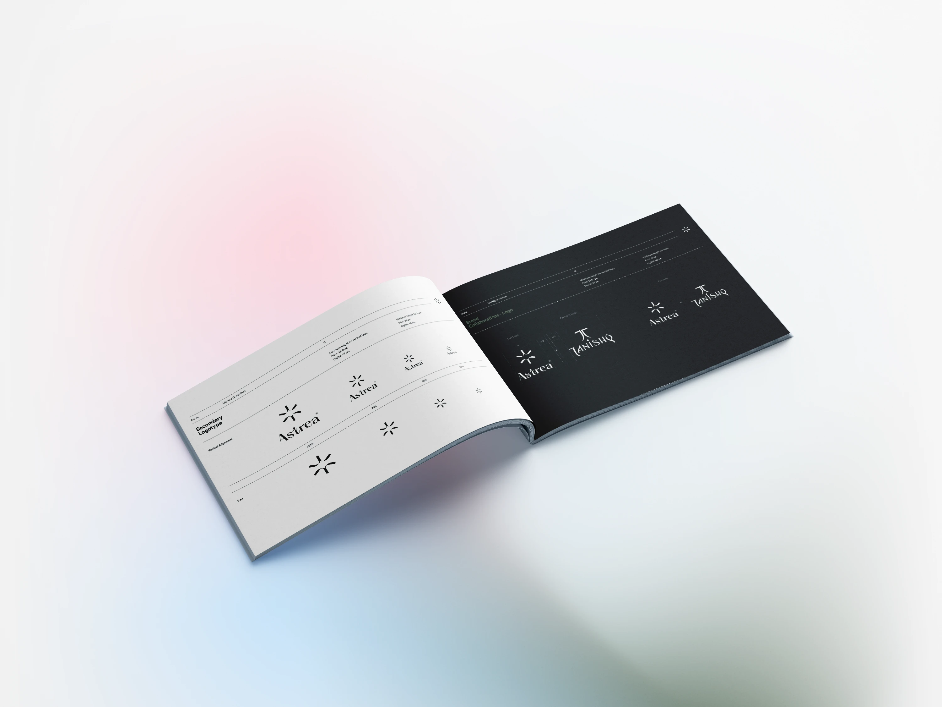 A snippet from brand guidelines prepared for Astrea Jewelry