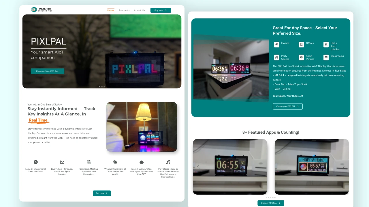 Home Page Web development for AIoT Smart Display Device