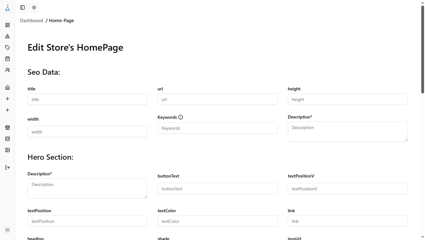 Customize homepage from admin panel