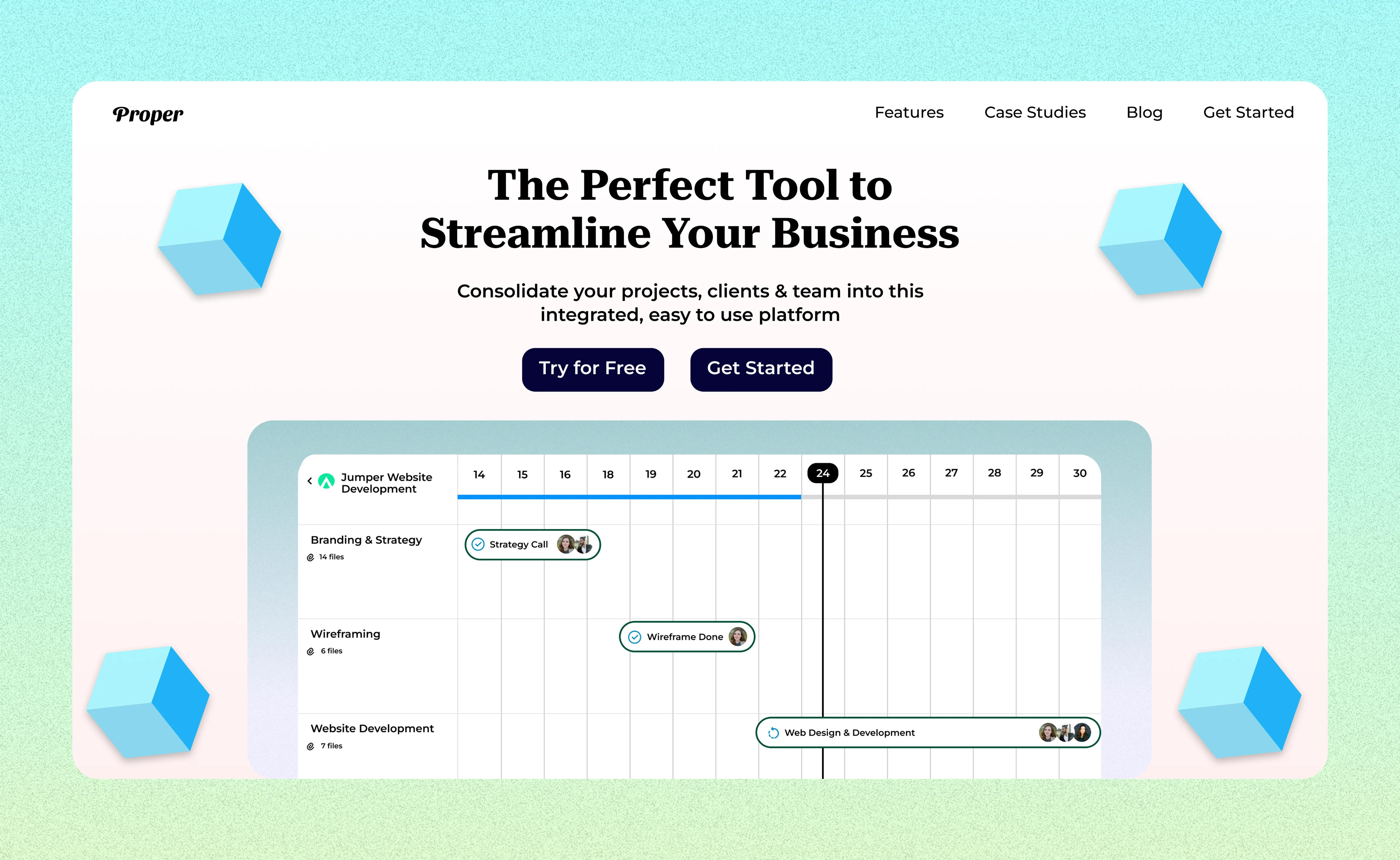 Powerful Hero Section of Proper