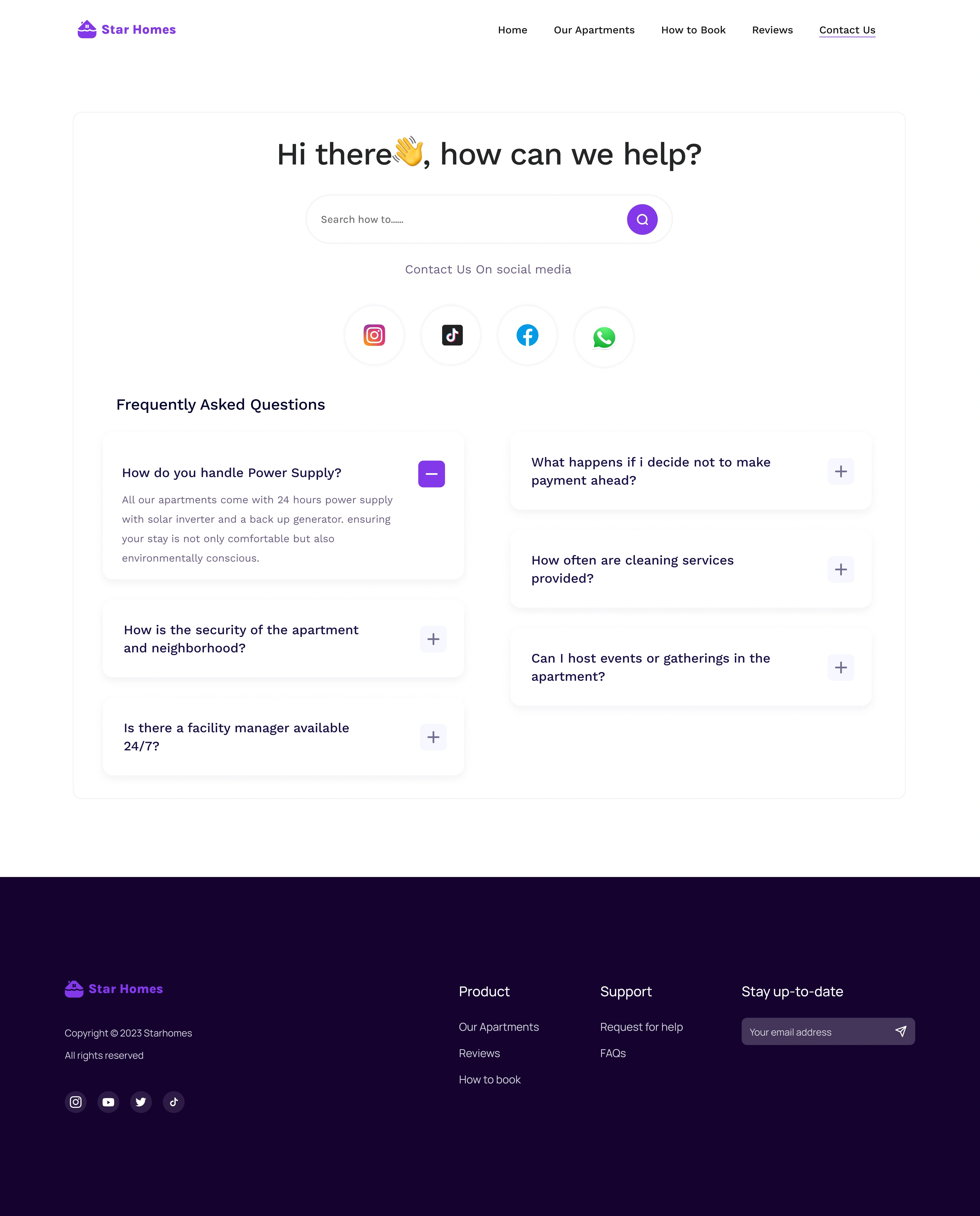 Contact us page