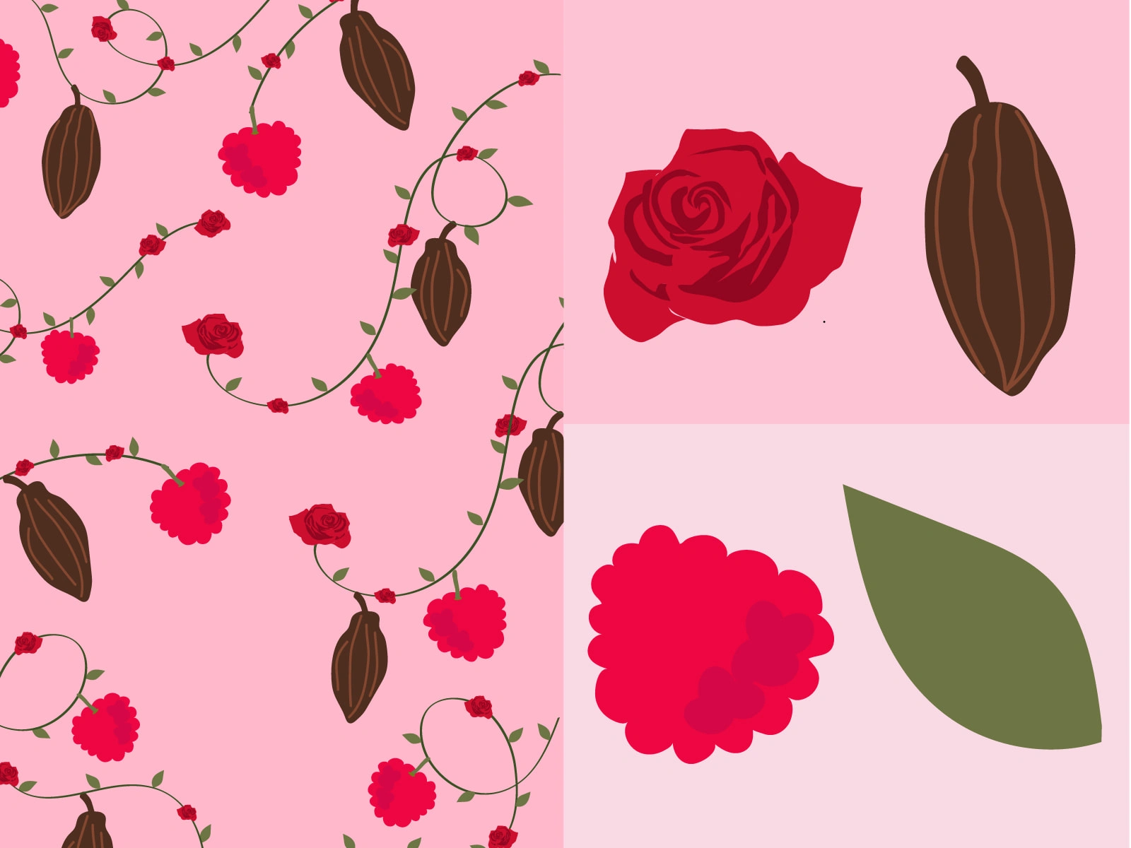 Raspberry Rose Illustration