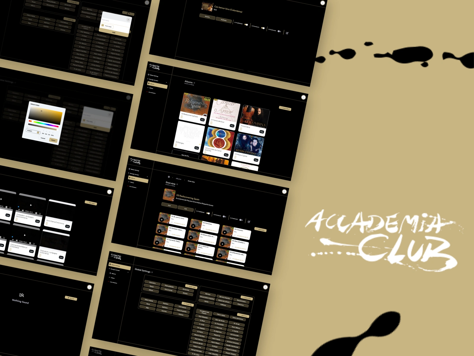 Accademia Club Admin Panel - Content Management & Live Streaming Controls Dashboard