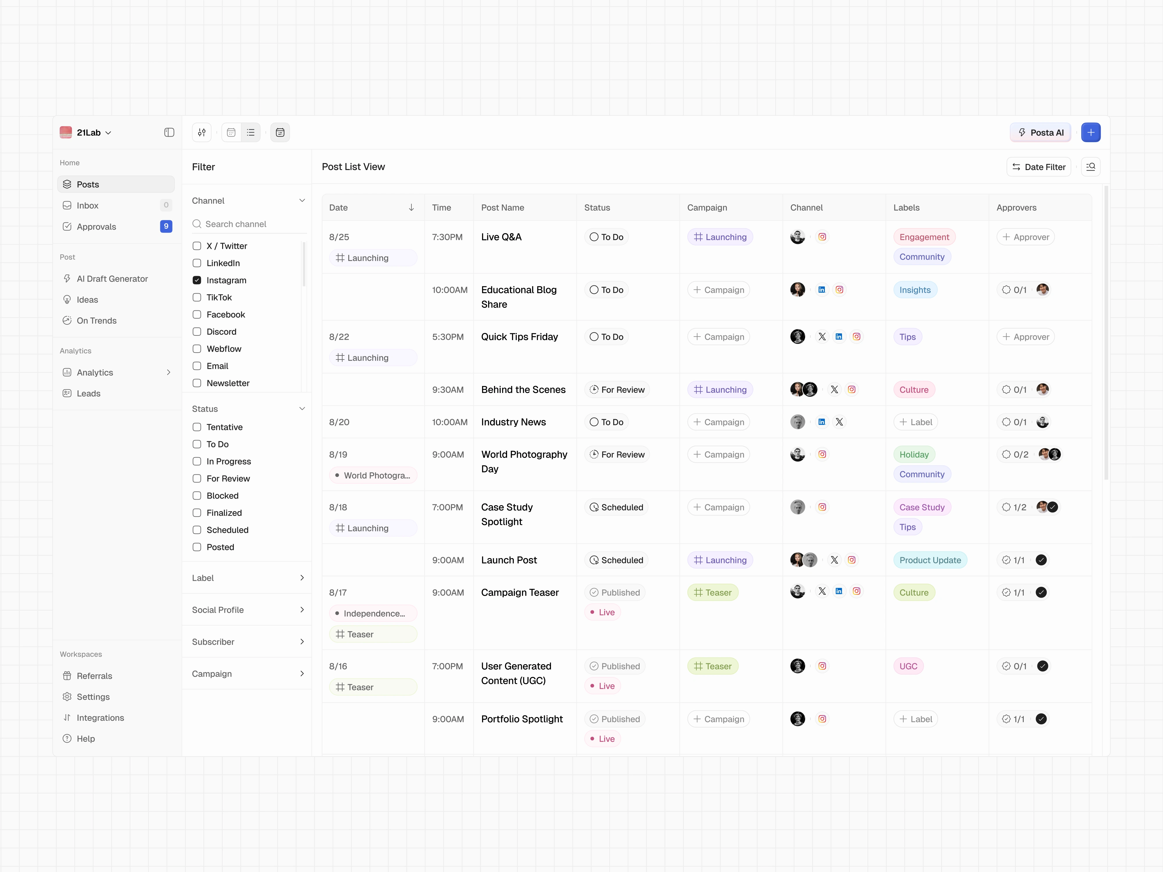 Post List View with Filter