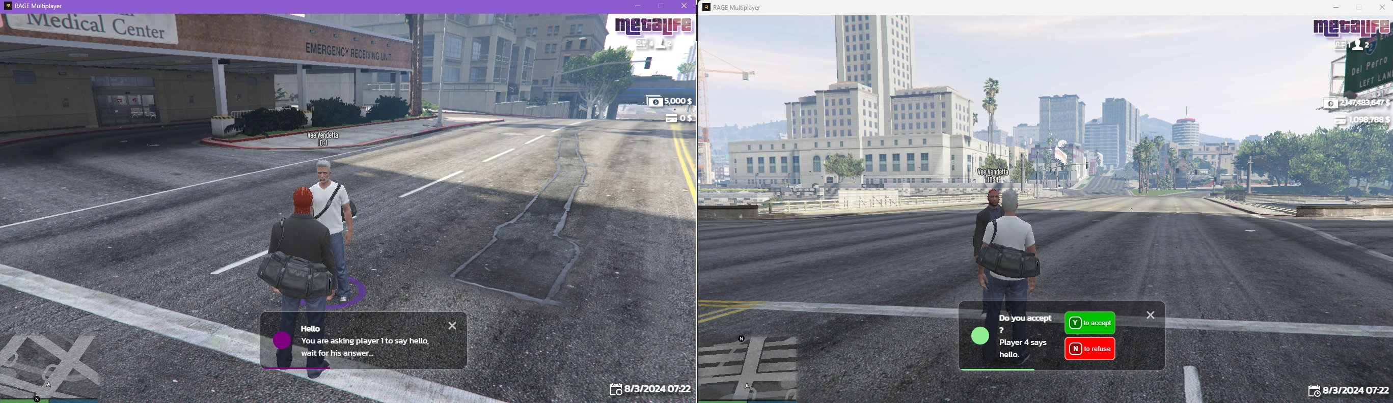 Players interactions and notification system