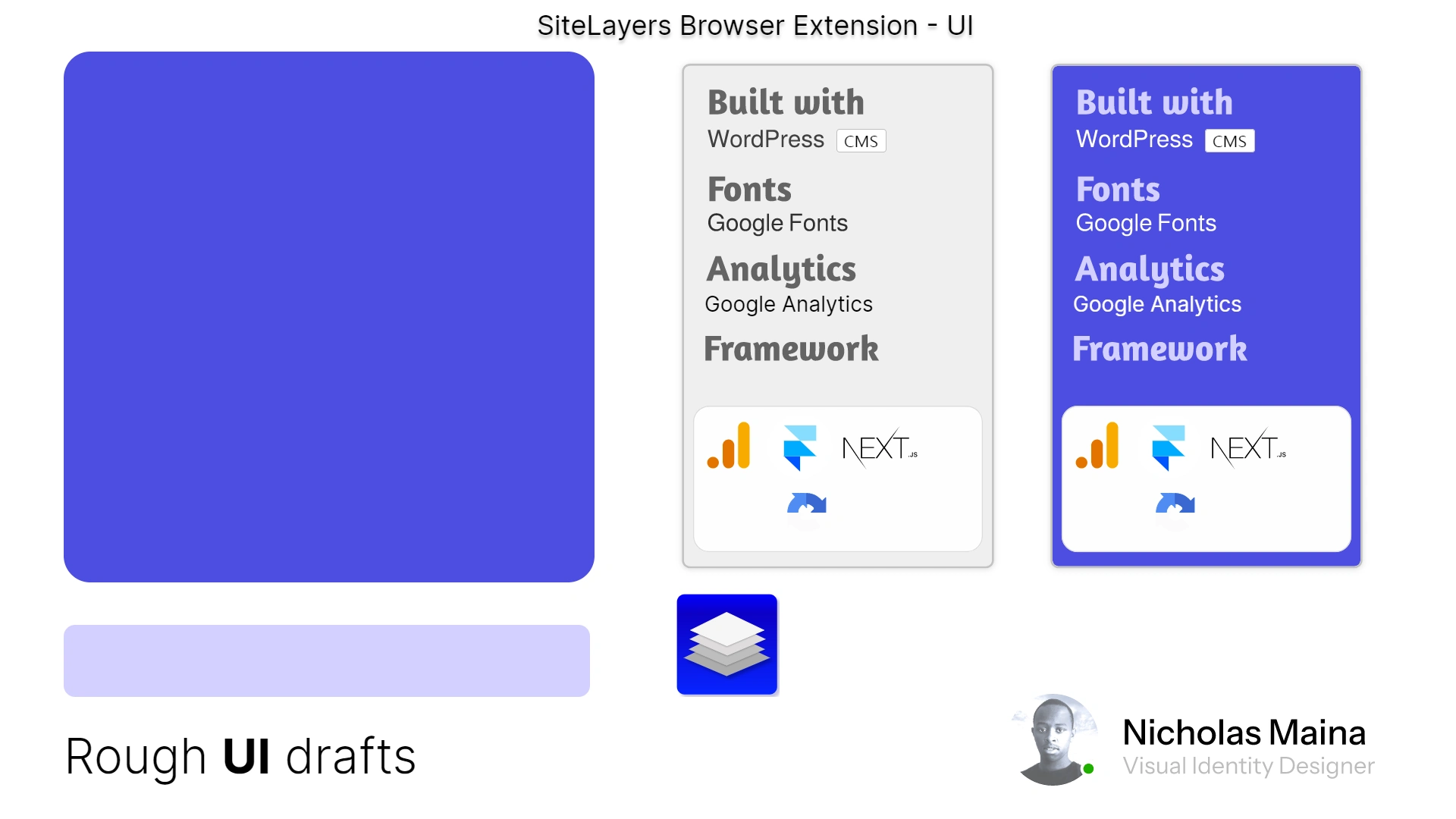 UI concepts for sitelayers browser extension.