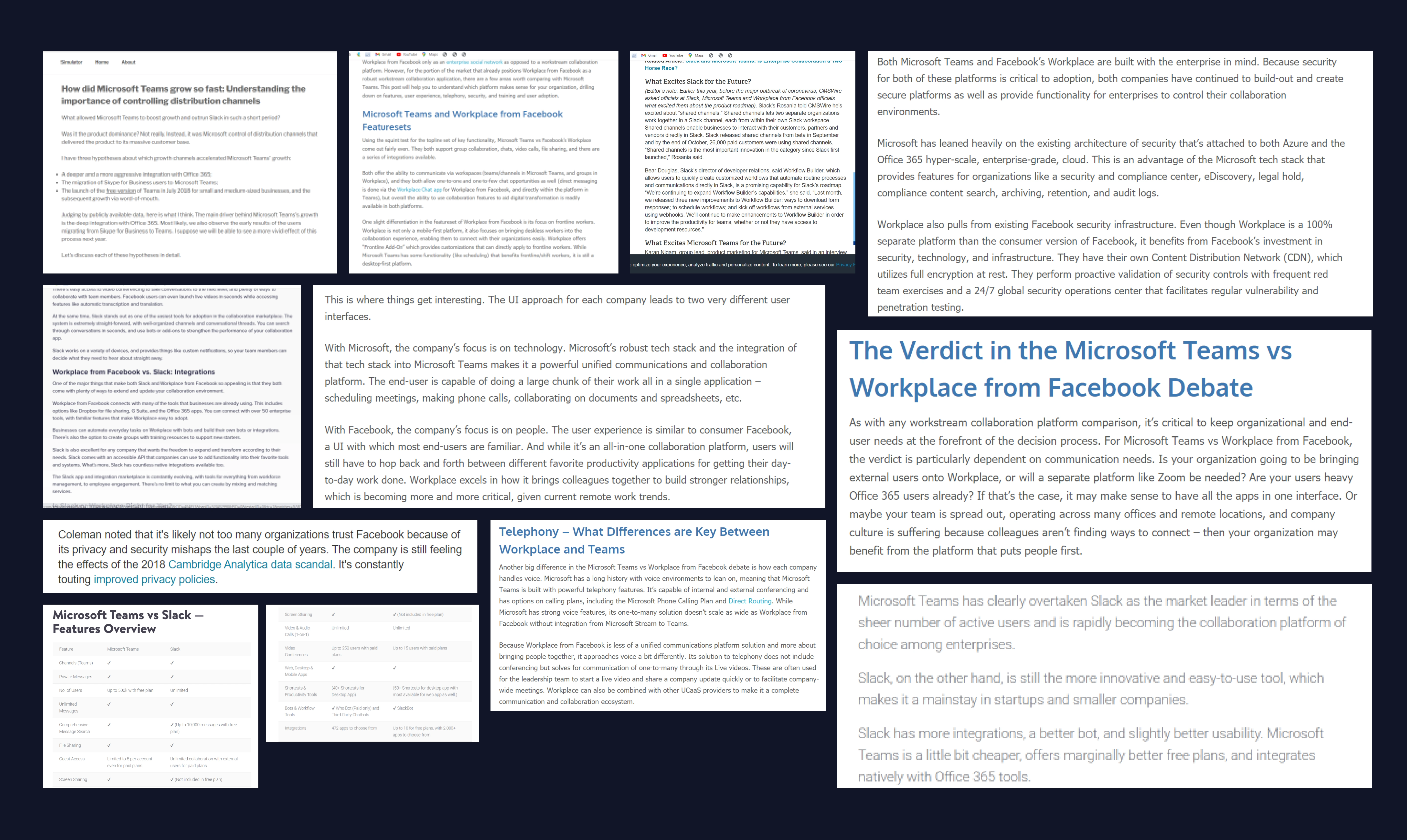 Slack vs Facebook Workplace vs Microsoft Teams
