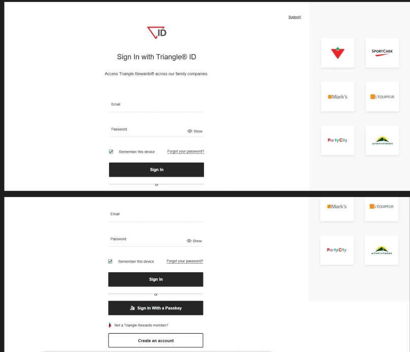 Old interface of triangle ID