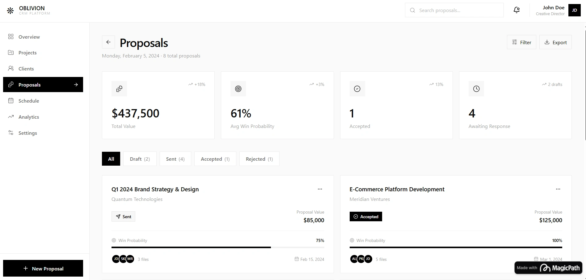 Proposals Dashboard