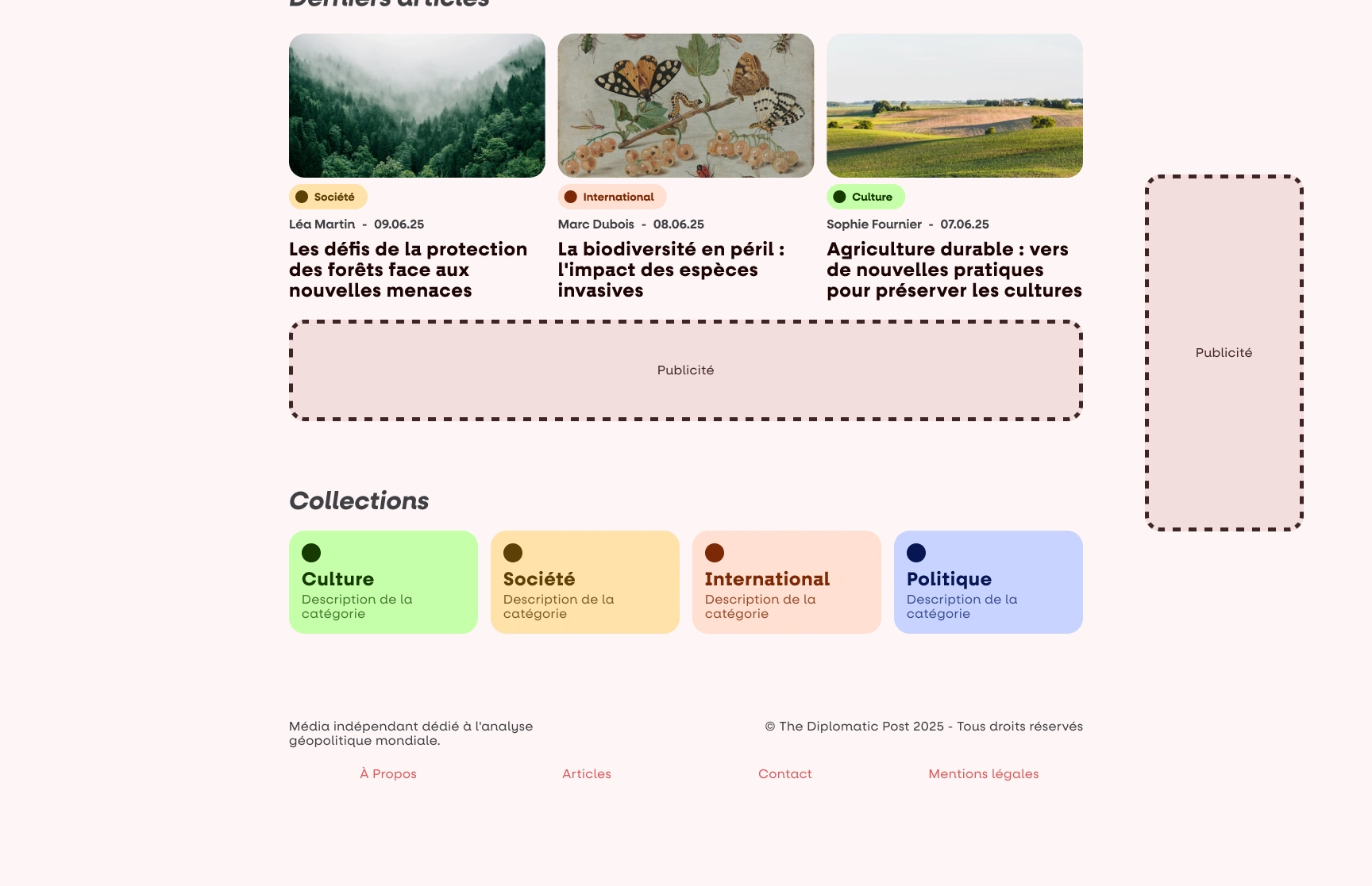 The collections on the desktop homepage