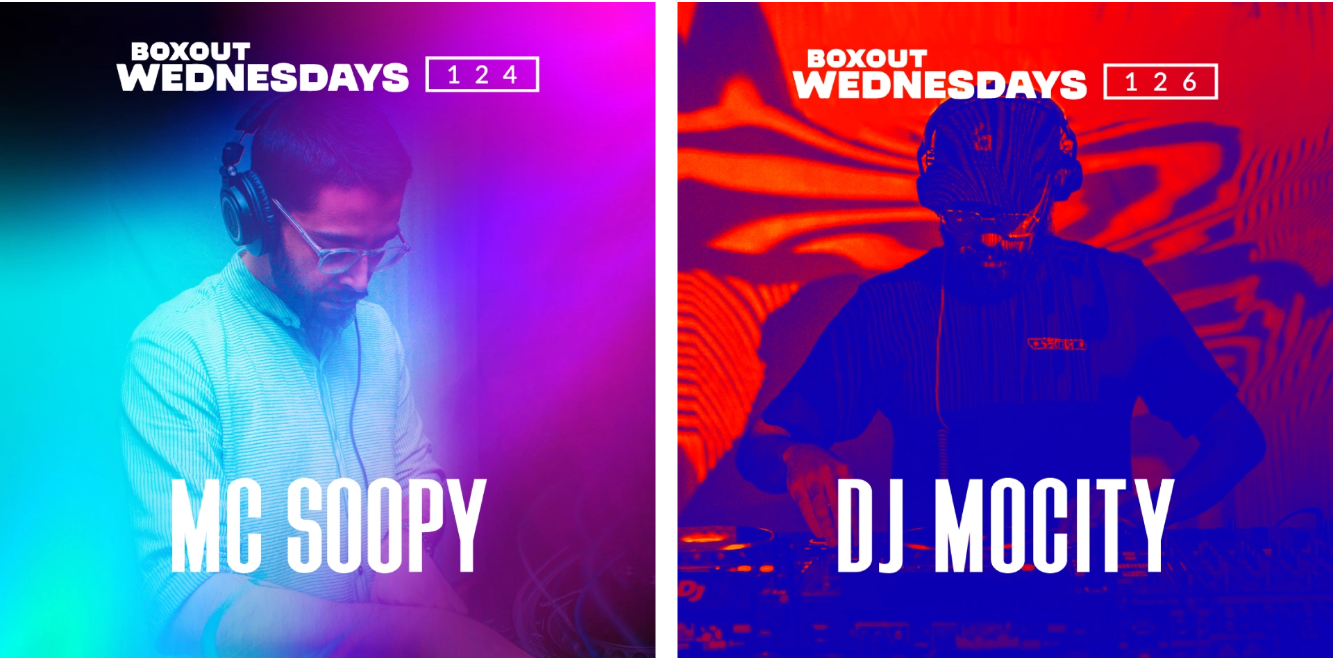 Social posts for the supporting acts.