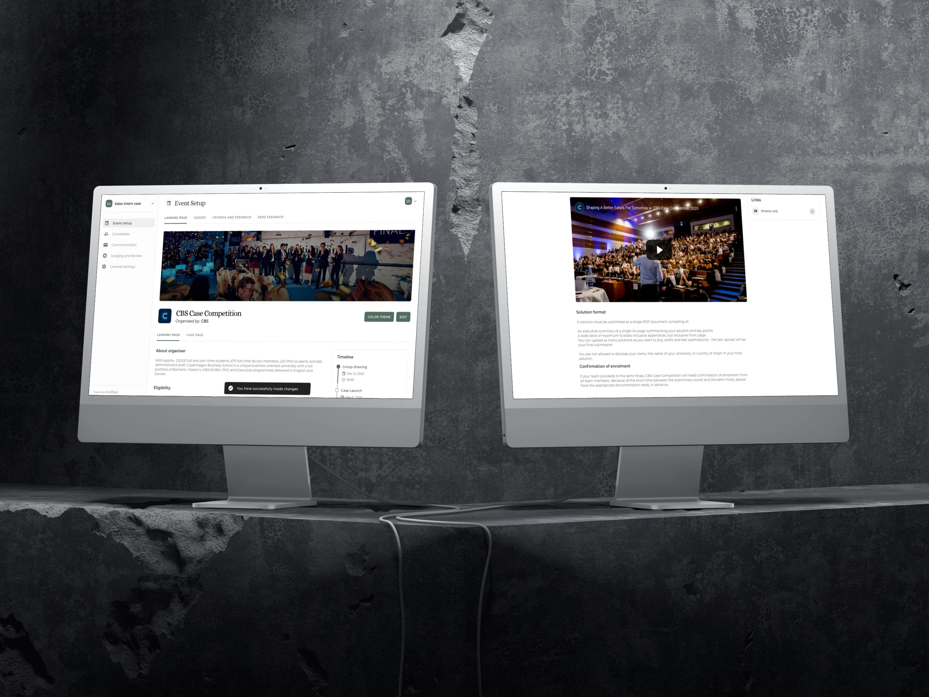Create landing page screens