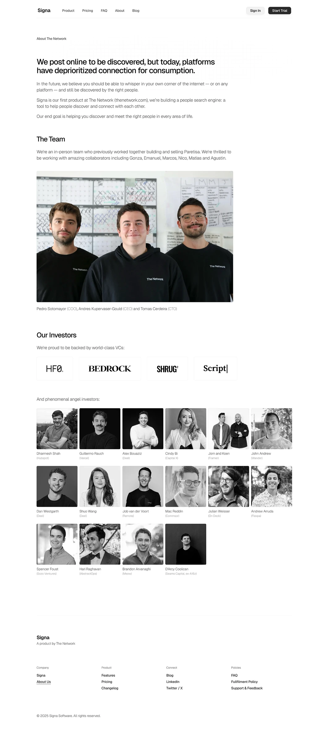 About page for signa.software