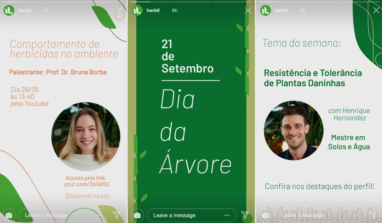 Social media stories posts.