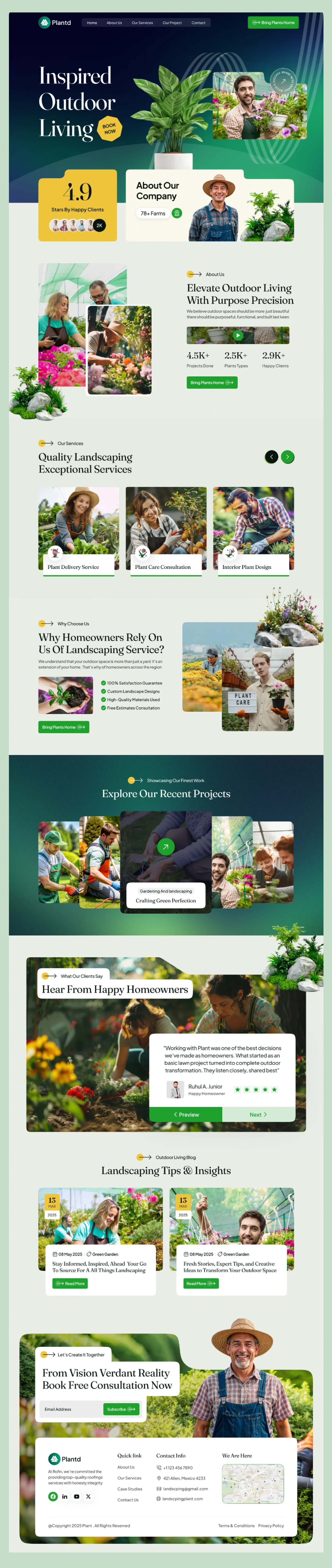 Gardening & Landscaping Website — Clean, Natural, and Built to Grow | Awaiz Kazi 
