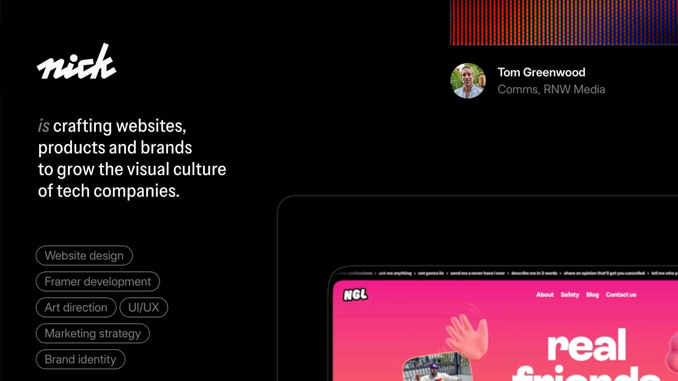 Workmark on a landing page.