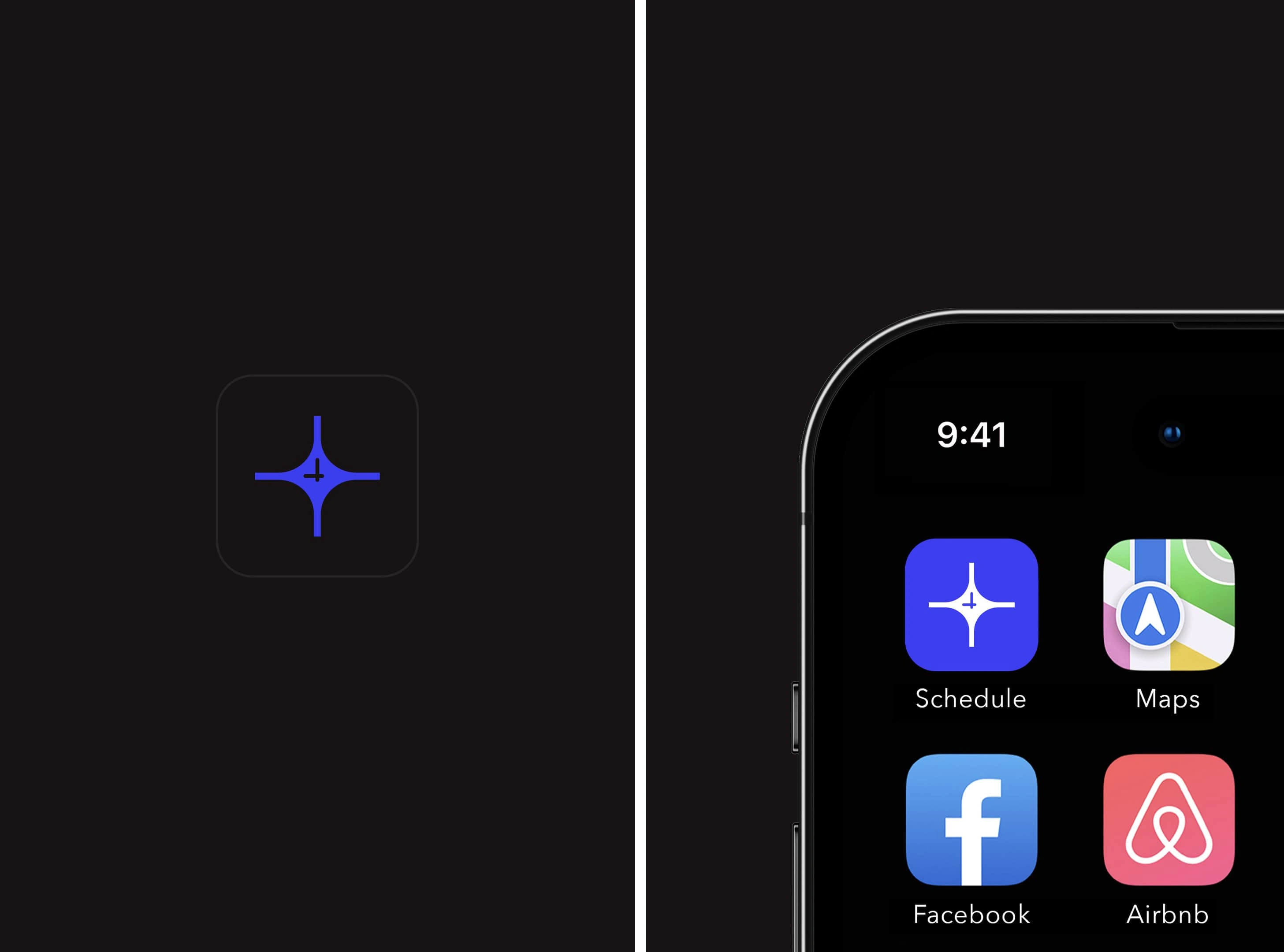 Icon for Schedule Scout and how it looks on iOS