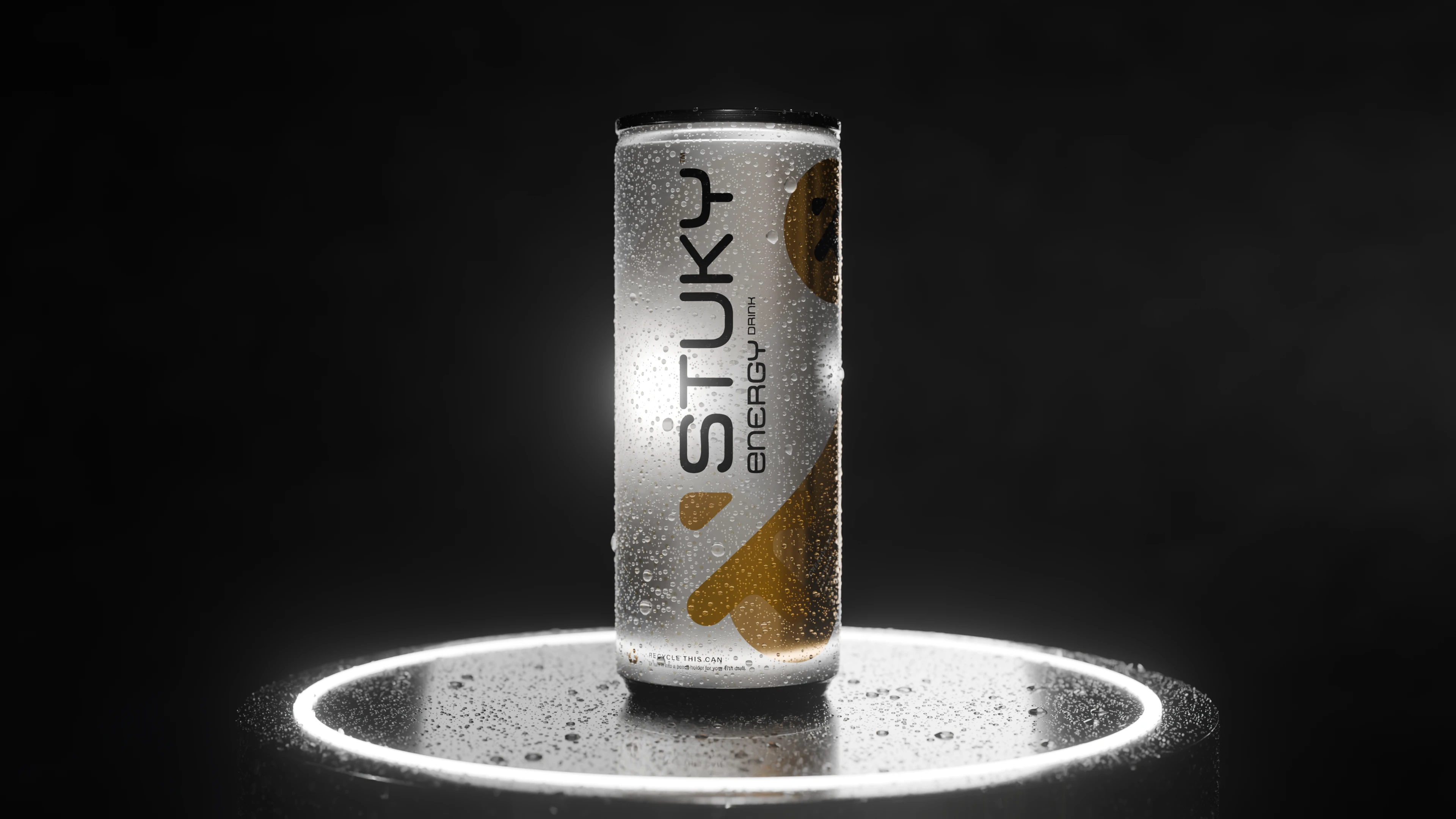 Stukt 3D Render Preview | Energy Drink | Silver Gold