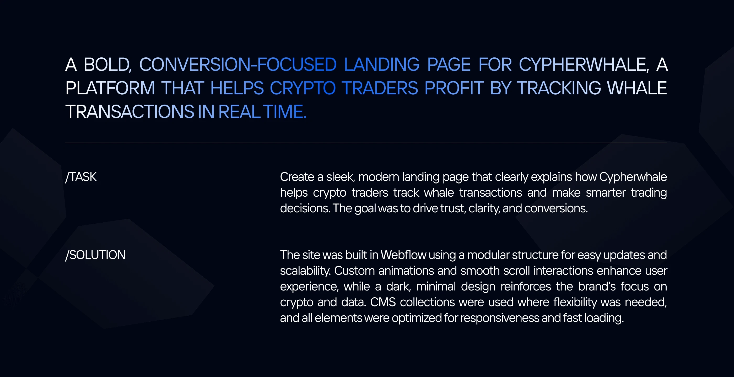 Crypto Tracking Platform Website | UX& UI | Webflow