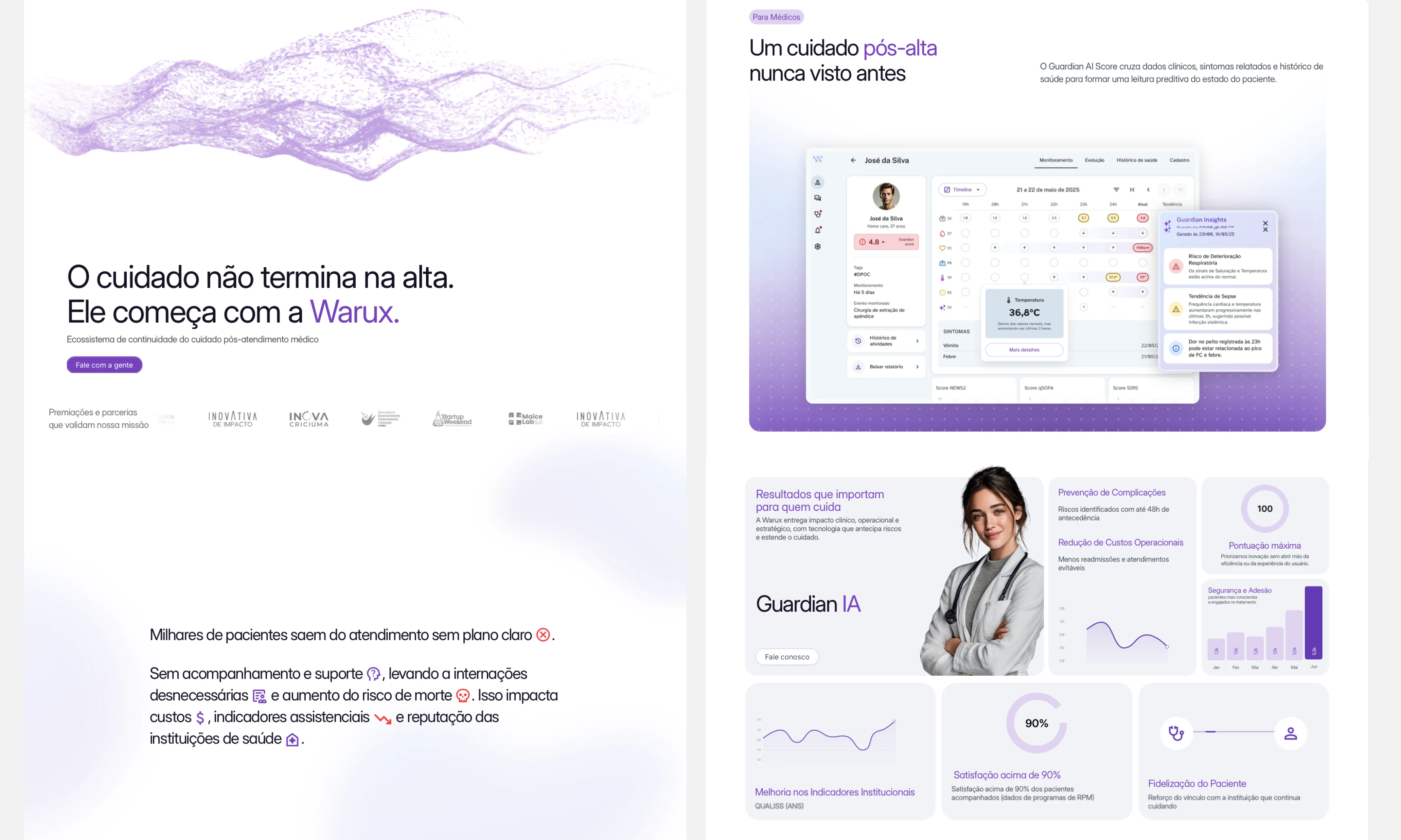 Fig 1. Two screenshots of the home page