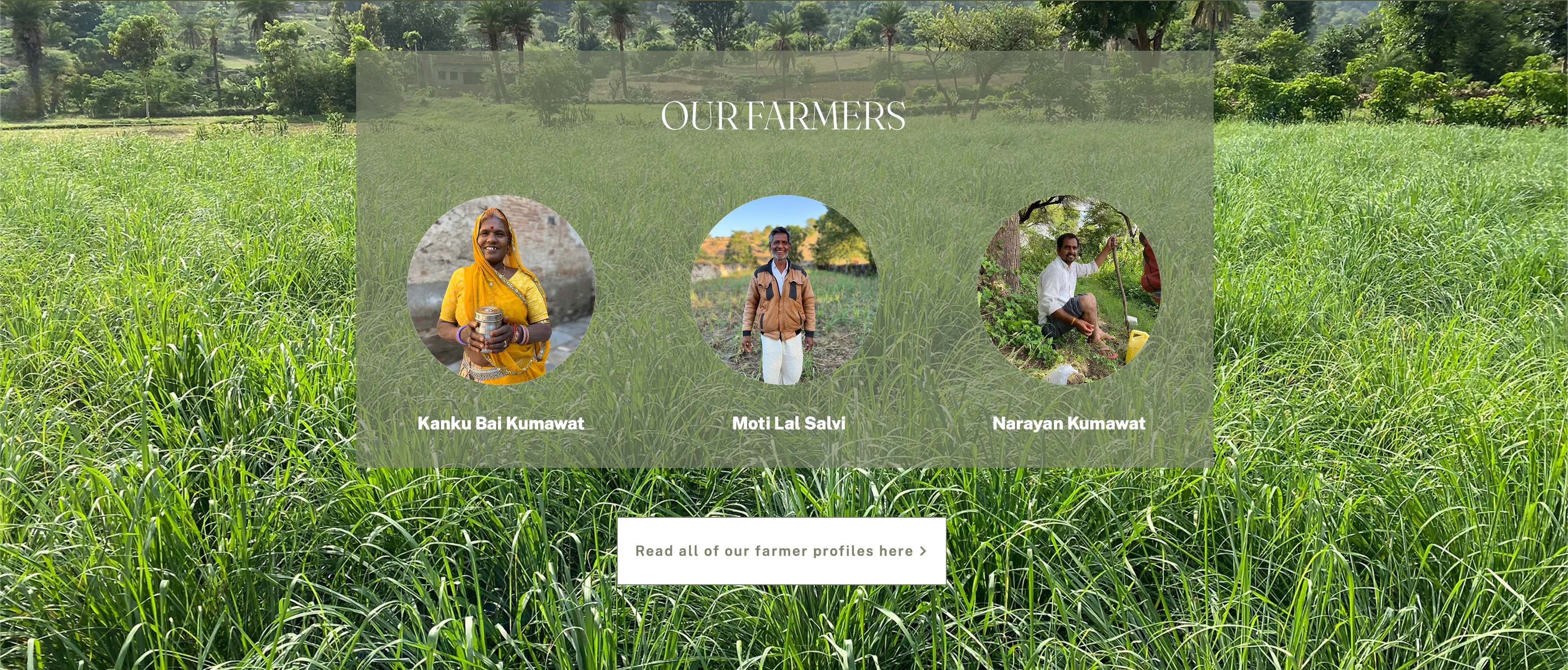 Farmer showcase on homepage to highlight stories