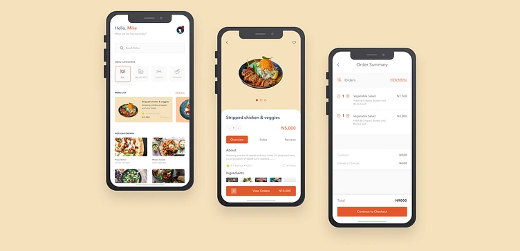 Simple flow for a Food Delivery Application