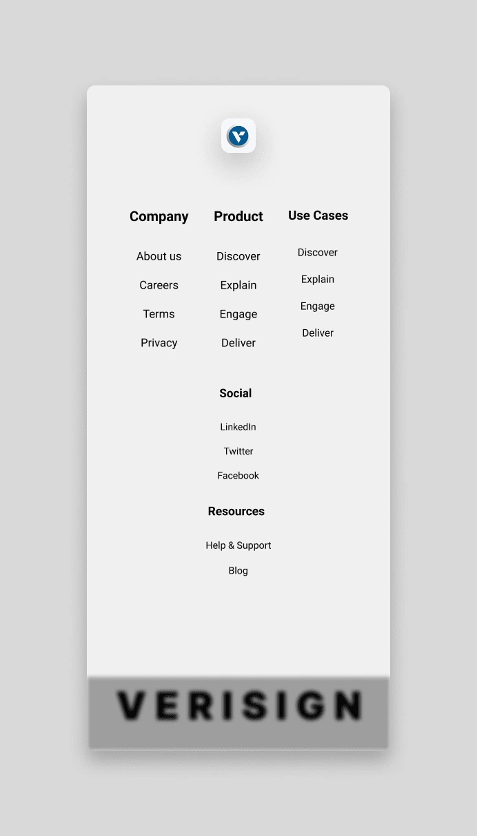 Mobile Footer section