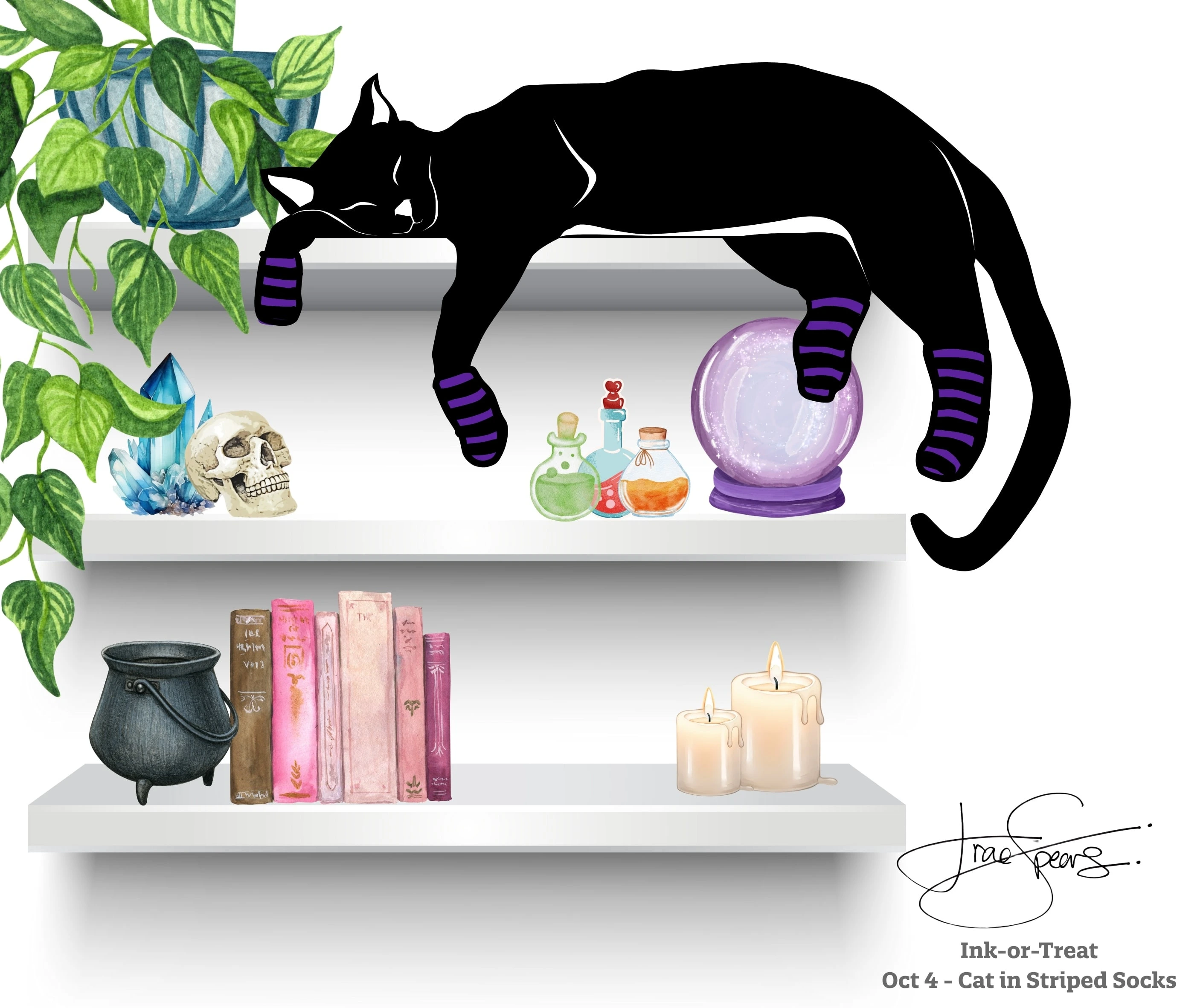 Cat in Striped Socks