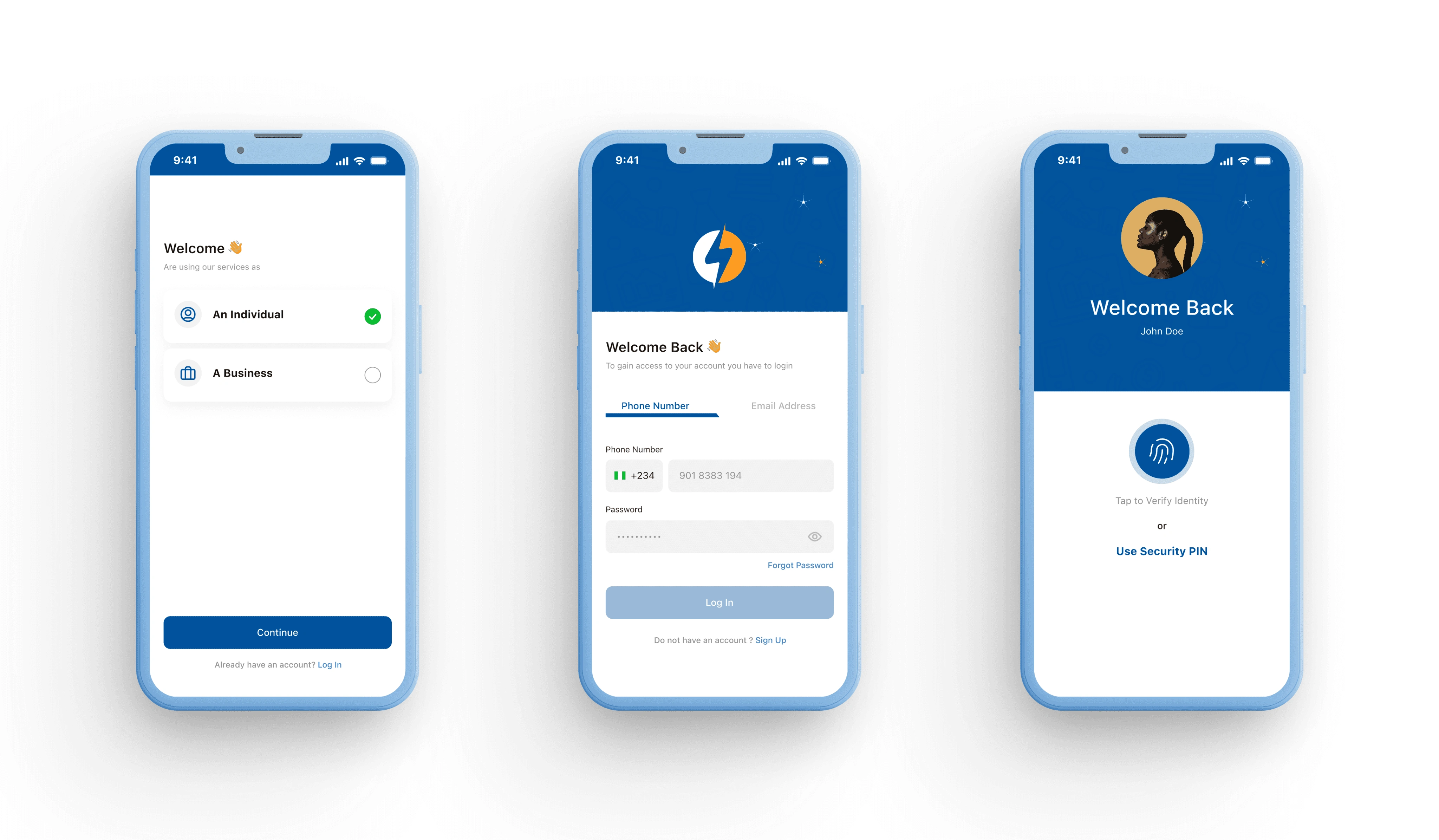 Simple Sign Up/Sign In Screens